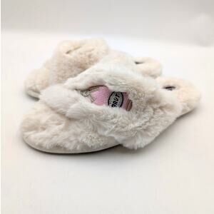 BCBGMAXAZRIA Thea Faux Fur Slide Slipper Shoes Women's Cream Size US7-8 EU38.5